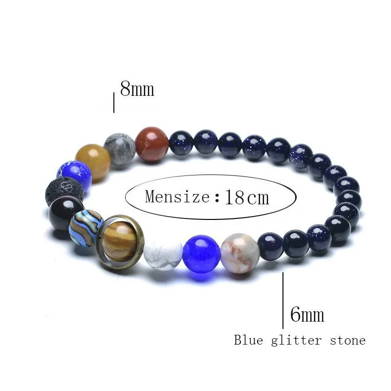 Unique Eight Planets Bracelet Homme Female 6mm 8mm Natural Volcanic Rock Braslet Lapis Lazuli Beaded Brazalete Chakra Braclet Unique Eight Planets Bracelet Homme Female 6mm 8mm Natural Volcanic Rock Braslet Lapis Lazuli Beaded Brazalete Chakra Braclet