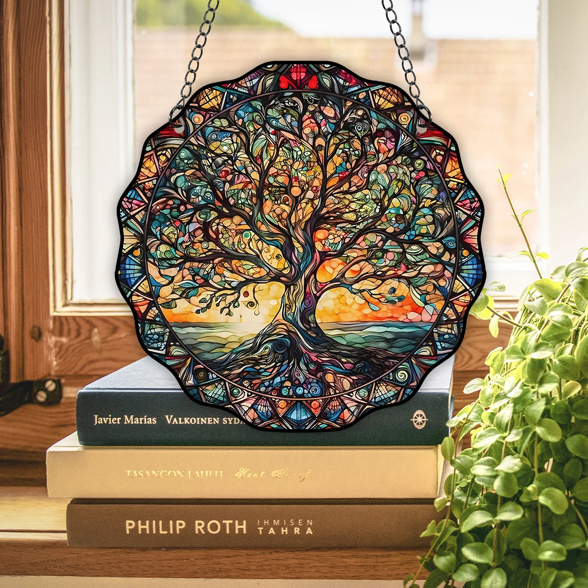 5.9inch Tree of Life Wall Art Decor Sun Hanging Sign Round Indoor Outdoor Window Acrylic Welcome Plate Pendant Decoration 5.9inch Tree of Life Wall Art Decor Sun Hanging Sign Round Indoor Outdoor Window Acrylic Welcome Plate Pendant Decoration