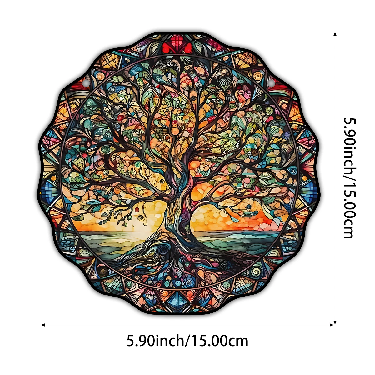 5.9inch Tree of Life Wall Art Decor Sun Hanging Sign Round Indoor Outdoor Window Acrylic Welcome Plate Pendant Decoration 5.9inch Tree of Life Wall Art Decor Sun Hanging Sign Round Indoor Outdoor Window Acrylic Welcome Plate Pendant Decoration